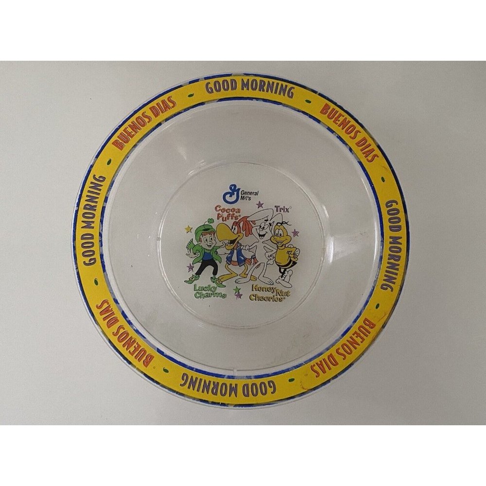 General Mills Cereal Squad Clear Cereal Bowl Good Morning Vintage Rare Good Cond